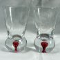 2 di Amore Amaretto Red Bubble Shot Glasses Etched 2 oz Rounded Base