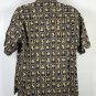 Tori Richard Button Front Shirt Mens XL Palms Trees Cotton Black Block Design