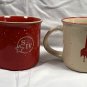 2 New Makers Mark S IV Bourbon Whisky Ceramic Coffee Mugs Red Tan 12 oz