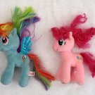 2 My Little Ponies Pony Plush Pink Blue Sparkle Pinkie Pie& Rainbow Dash 7" 2 My Little Ponies Pony Plush Pink Blue Sparkle Pinkie Pie& Rainbow Dash 7"