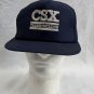 CSX Transportation Railroad Snapback Baseball Hat Blue Cotton USA Made