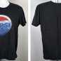 Pepsi Soda Pop Ice Cube Logo T Shirt Mens Large Black Cotton