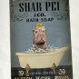 Shar Pei & Co Bath Soap Wash Your Paws Metal Tin Wall Sign 11.75" x 7.75"