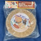 4 VTG Bamboo Paper Plate Holders Picnic BBQ Boho Wall Decor NOS 10" 4 VTG Bamboo Paper Plate Holders Picnic BBQ Boho Wall Decor NOS 10"