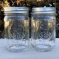 2 Slim Chickens Restaurant Mason Jar Cocktail Glasses 12 oz Embossed with Lids