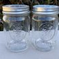 2 Slim Chickens Restaurant Mason Jar Cocktail Glasses 12 oz Embossed with Lids