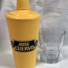 Jose Cuervo Tequila Cocktail Shaker Plastic & Margarita Glass 12 oz embossed