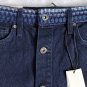 NWT Levi's High Rise Blue Denim Skirt Size 25 Crocking French Handloomed Fabric