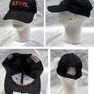 New Stihl Snapback Baseball Hat Mens Black Embroidered Raised Logo New Stihl Snapback Baseball Hat Mens Black Embroidered Raised Logo