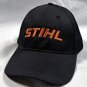 New Stihl Snapback Baseball Hat Mens Black Embroidered Raised Logo