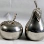 Kirk Steiff Lenox Pewter Apple & Pear Salt & Pepper Shakers Fruit