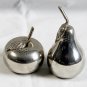Kirk Steiff Lenox Pewter Apple & Pear Salt & Pepper Shakers Fruit