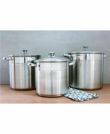 3-Piece Stainless Steel Stock Pot Set