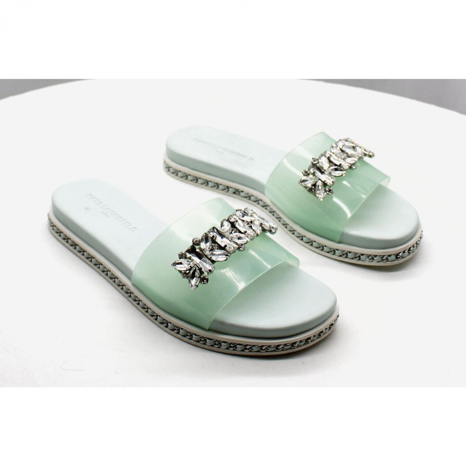 Karl Lagerfeld Paris Women's Bijou Embellished Slide Sandals for Women