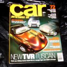 Performance CAR Magazine  January 1999, TVR Tuscan, Cerbera, Impressa