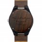 Men's Custom Made Engraved Photo Wooden Watch Brown Leather Strap