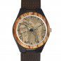 Men's Custom Made Engraved Photo Wooden Watch Brown Leather Strap