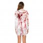 Halloween Zombie Nurse Round Neck Slim Long Sleeve Dress