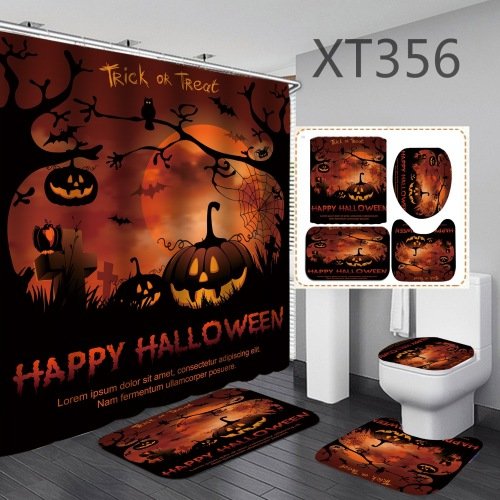 3D Digital Polyester Four-Piece Bathroom Set