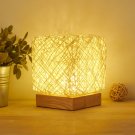 Hand-Knit Dimmable Square LED Wood Desk Light / USB Charging