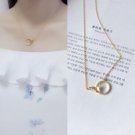 Butterfly K Gold Clavicle Necklace