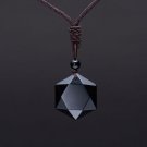 Obsidian Pendant Six-Pointed Star Chain