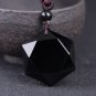Obsidian Pendant Six-Pointed Star Chain