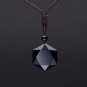 Obsidian Pendant Six-Pointed Star Chain