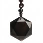 Obsidian Pendant Six-Pointed Star Chain