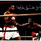 Michael Spinks Signed 8x10 Photo - Boxing Fighter W/ Holmes Right Punch - JSA CO