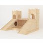 Rabbit Two Towers Turrets With Feeder & Drinking Station Wooden House Shelter