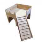 Rabbit Castle Shelter House Two Storey Hideaway Hideout With Ramp Small Animal