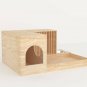 Rabbit Wooden House With Feeder & Drinking Station Small Animal Hutch Playhouse