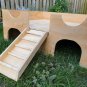 Large Guinea Pig House Shelter Hide Out Castle Two Tiered Hideaway Manor