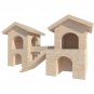 Hamster Two Houses With Balcony Castle Shelter Two Tiered Small Animal Hideout