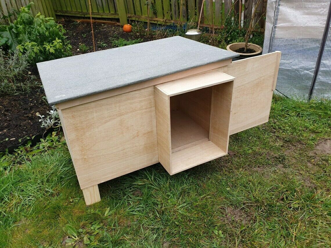 Rabbit Hutch For Cage Run Small Animal House Sliding Doors With Lock