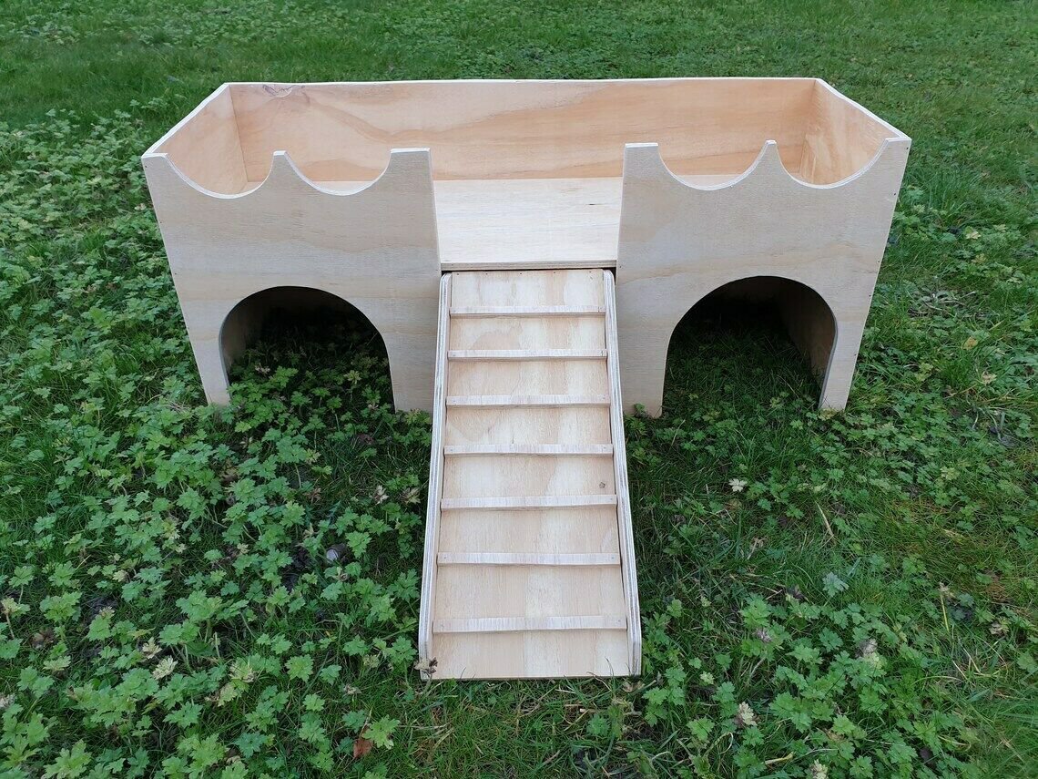 Rabbit Large Castle Shelter Two Tiered House Hideaway Exercise Toy Playhouse