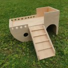 Pirate ship Boat Yacht Guinea Pig House Shelter Hide Out two tiered small animal