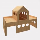 Rabbit fort castle shelter two tiered house hideaway hutch playhouse toy cage fu