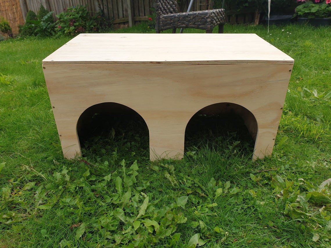 Large Rabbit House with Two Entrances Cage Accessories run hideaway playhouse tunnel hutch
