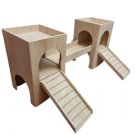 Two tower turrets for rabbits play house exercise small animal house