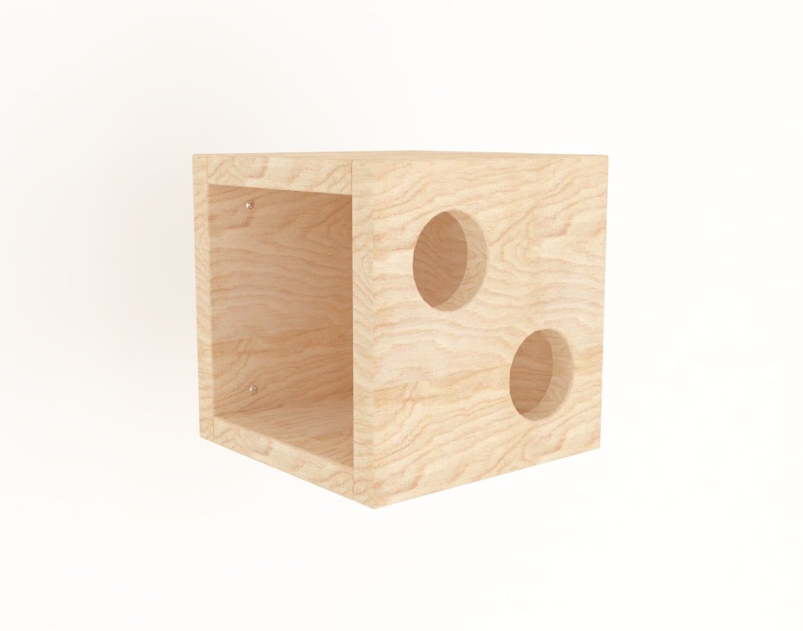 Two Holes Cube Square Chinchilla House