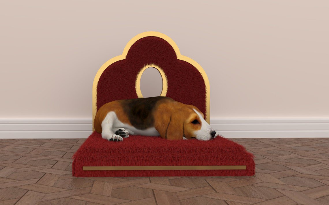 Dog Bed with Flower Headboard Simple Style Dog Bed