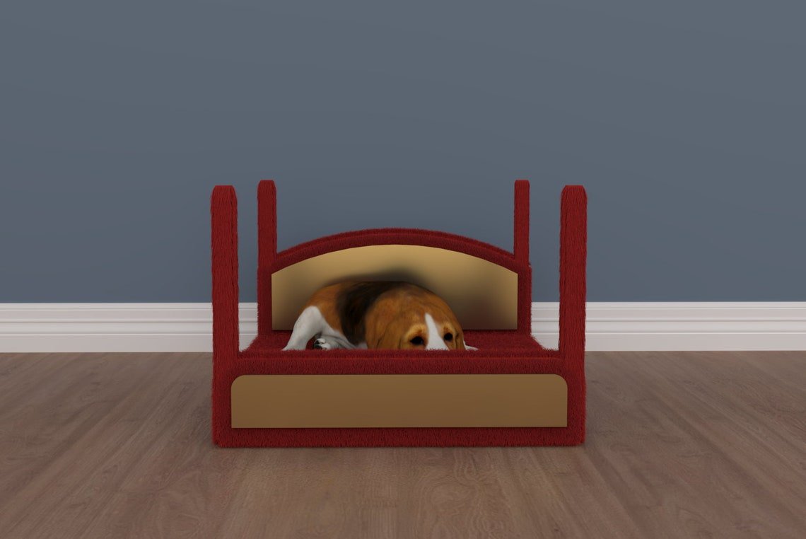 Luxurious 4 Corner Post Dog Bed, Warming Cuddle Bed