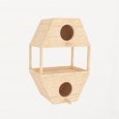 Wooden Quadrilateral Outdoor Birdhouse With Perches Feeder