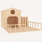 Rabbit House With Porch and Feeder Shelter Hideout Hideaway Hutch