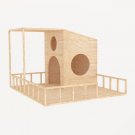 3 Openings Slanted Roof Rabbit House With Porch Shelter Hideout Hideaway Hutch