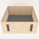 Square Shape With Rails on Two Sides Wooden Whelping Weaning Box for Dogs