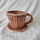 Guinea Pig Cup Shape Natural Willow Hay Holder, Handcrafted Hay Feeder