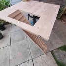 Wooden cage stand platform shelve with the ramp and fixings